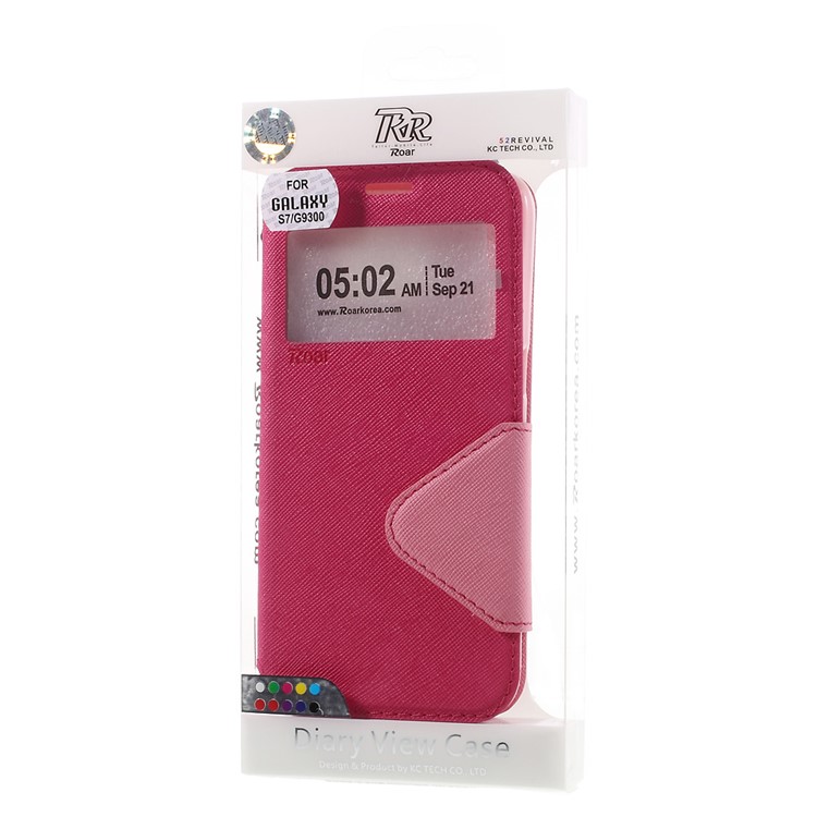 ROAR Diary Window View Leather Phone Case for Samsung Galaxy S7 - Rose-10