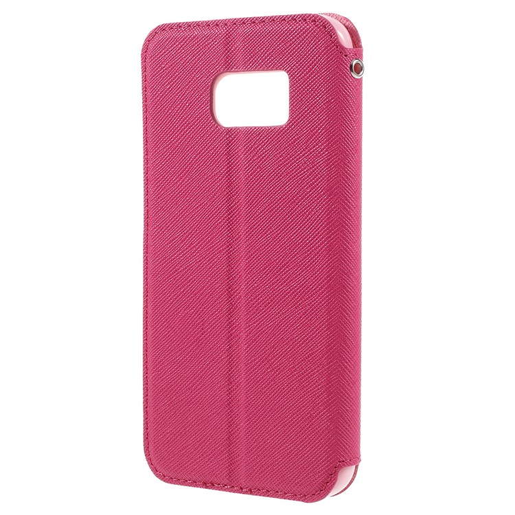 ROAR Diary Window View Leather Phone Case for Samsung Galaxy S7 - Rose-2