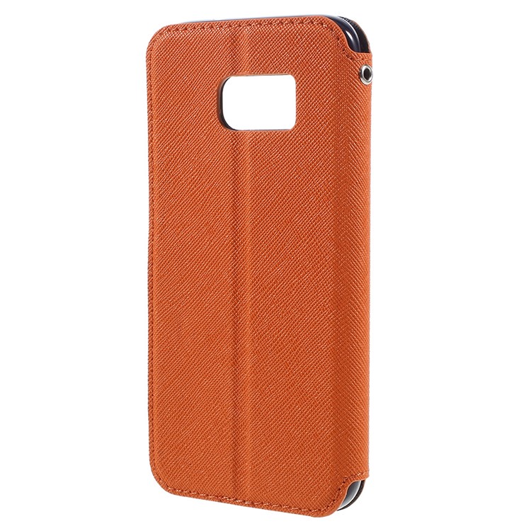 ROAR KOREA Diary Window View Phone Leather Stand Case for Samsung Galaxy S7 - Orange-2