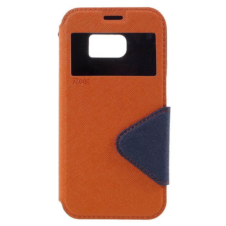 ROAR KOREA Diary Window View Phone Leather Stand Case for Samsung Galaxy S7 - Orange-3
