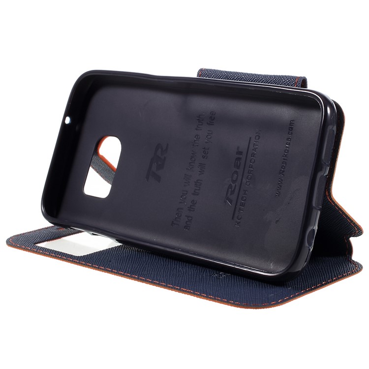 ROAR KOREA Diary Window View Phone Leather Stand Case for Samsung Galaxy S7 - Orange-4