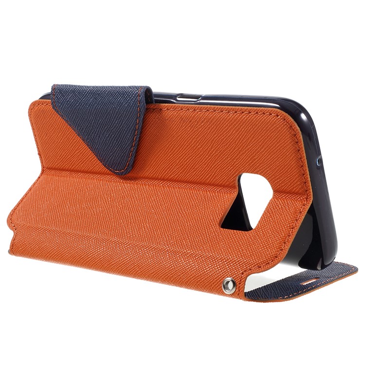 ROAR KOREA Diary Window View Phone Leather Stand Case for Samsung Galaxy S7 - Orange-5