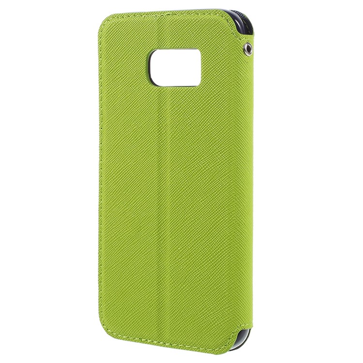 ROAR Diary Window View Leather Stand Case Cover for Samsung Galaxy S7 - Green-2