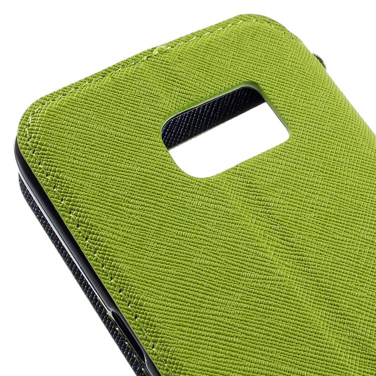 ROAR Diary Window View Leather Stand Case Cover for Samsung Galaxy S7 - Green-9
