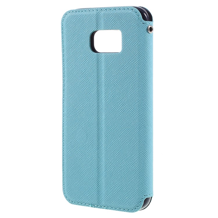 ROAR Diary Window View Leather Stand Case for Samsung Galaxy S7 - Baby Blue-2