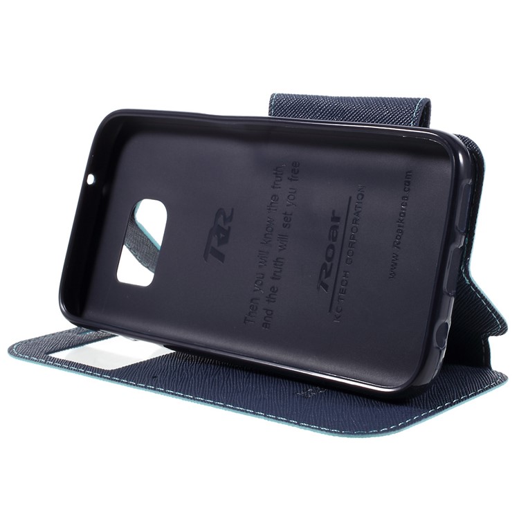 ROAR Diary Window View Leather Stand Case for Samsung Galaxy S7 - Baby Blue-4