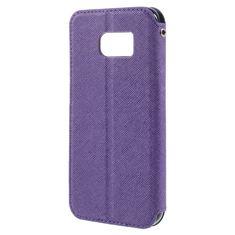 ROAR Diary Window View Leather Stand Case for Samsung Galaxy S7 - Purple-2