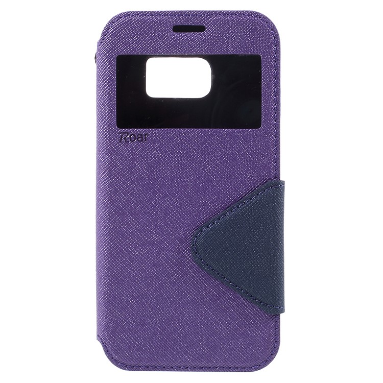ROAR Diary Window View Leather Stand Case for Samsung Galaxy S7 - Purple-3