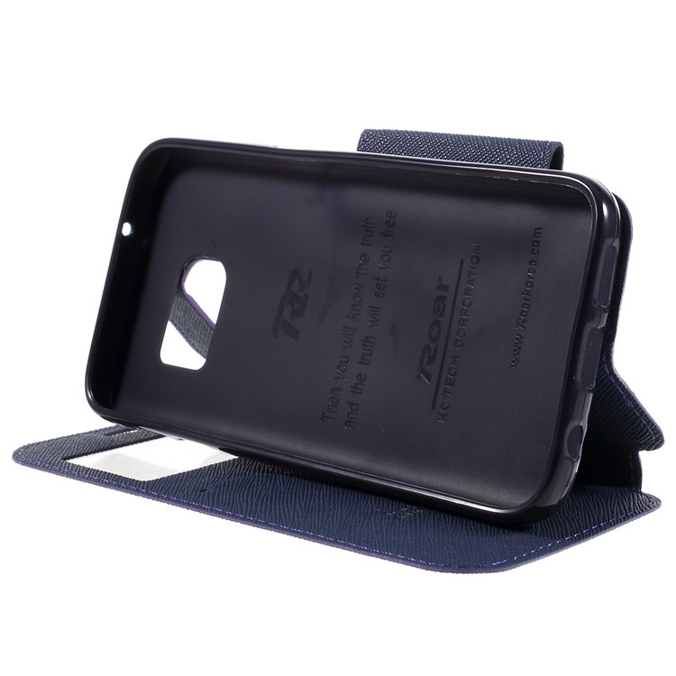 ROAR Diary Window View Leather Stand Case for Samsung Galaxy S7 - Purple-4