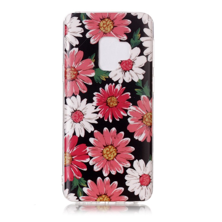 IMD Patterned TPU Gel Shell Cover for Samsung Galaxy S9 SM-G960 - Daisy Flower-1