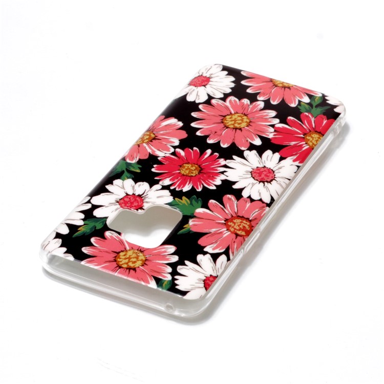IMD Patterned TPU Gel Shell Cover for Samsung Galaxy S9 SM-G960 - Daisy Flower-3