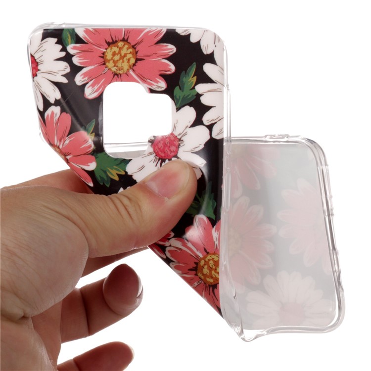 IMD Patterned TPU Gel Shell Cover for Samsung Galaxy S9 SM-G960 - Daisy Flower-4