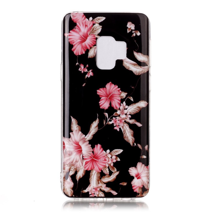 IMD Patterned TPU Mobile Phone Cover for Samsung Galaxy S9 SM-G960 - Pink Flower-1