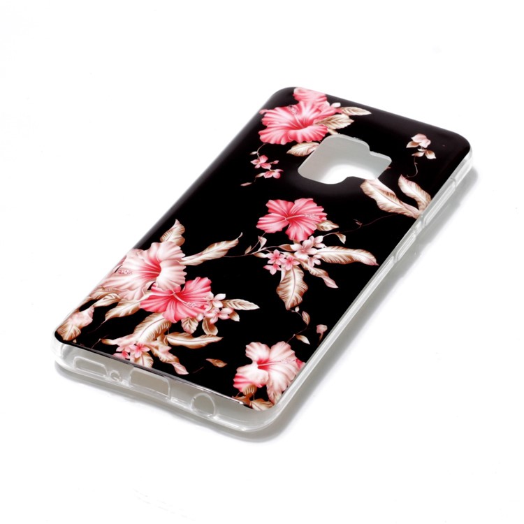 IMD Patterned TPU Mobile Phone Cover for Samsung Galaxy S9 SM-G960 - Pink Flower-2
