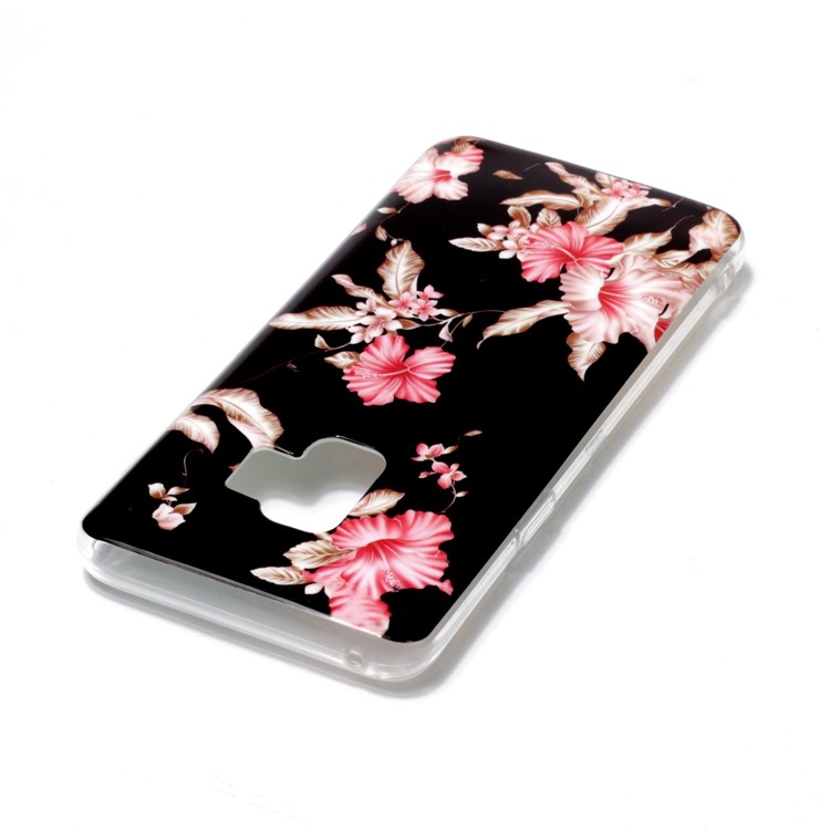 IMD Patterned TPU Mobile Phone Cover for Samsung Galaxy S9 SM-G960 - Pink Flower-3