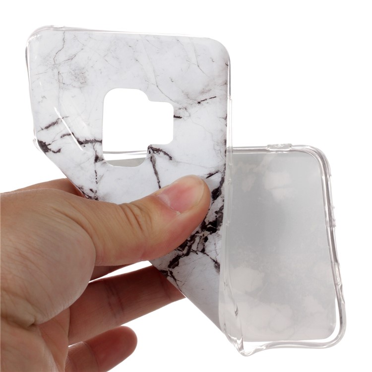 IMD Patterned TPU Cell Phone Cover for Samsung Galaxy S9 SM-G960 - Grey Marble-4