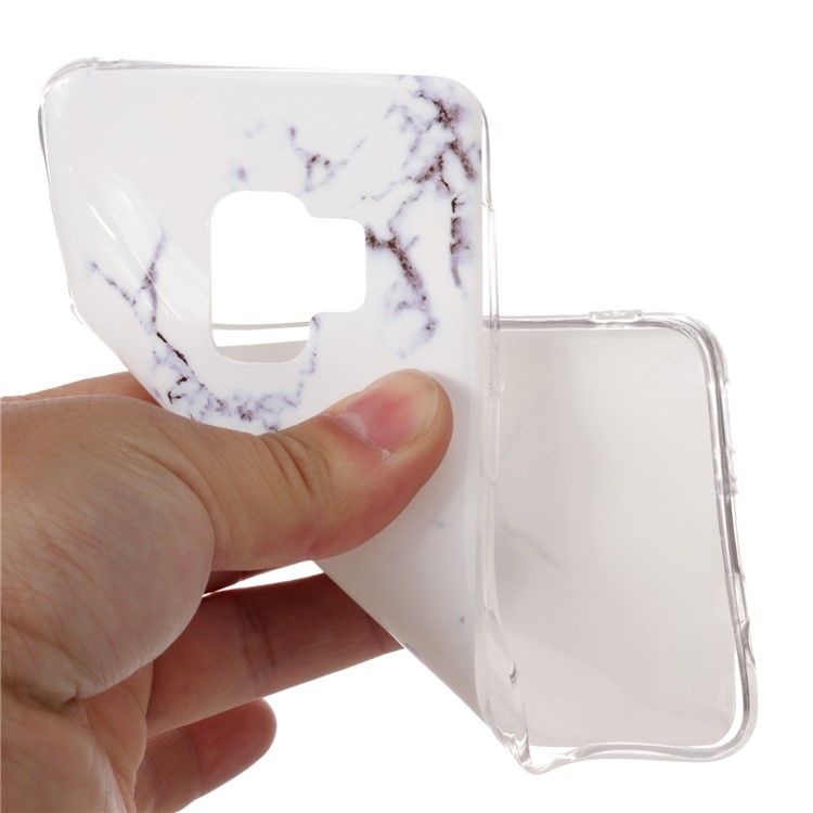 IMD Patterned TPU Case Mobile Accessory for Samsung Galaxy S9 SM-G960 - White Marble-4