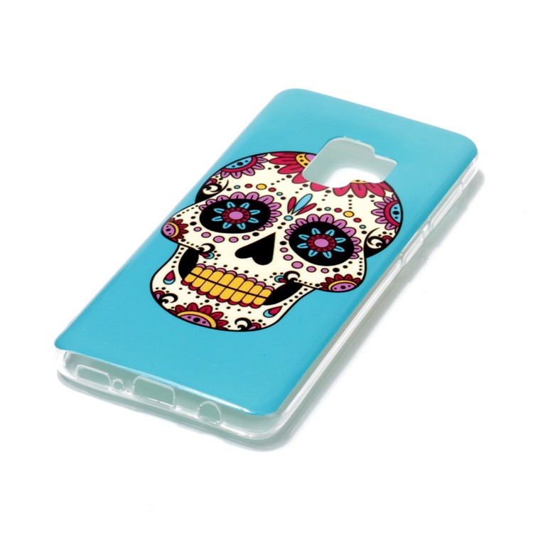 IMD Patterned TPU Casing Cover for Samsung Galaxy S9 SM-G960 - Sugar Skull-2