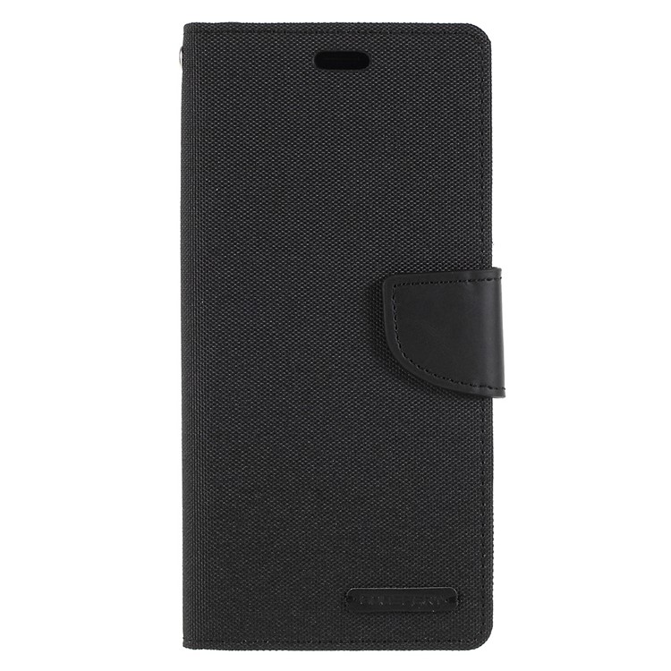 MERCURY GOOSPERY Canvas Diary Leather Wallet Case for Samsung Galaxy S8 Plus SM-G955 - Black-3