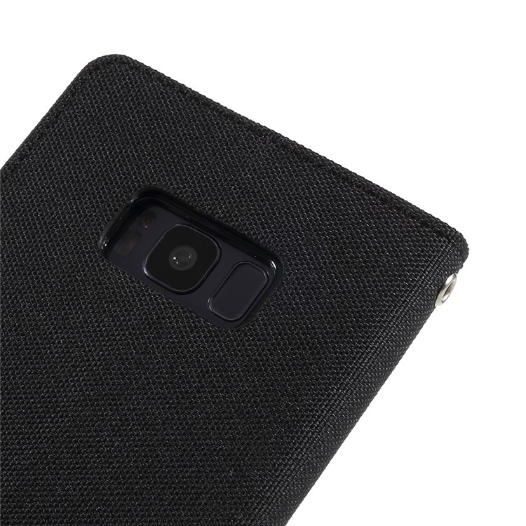 MERCURY GOOSPERY Canvas Diary Leather Wallet Case for Samsung Galaxy S8 Plus SM-G955 - Black-9