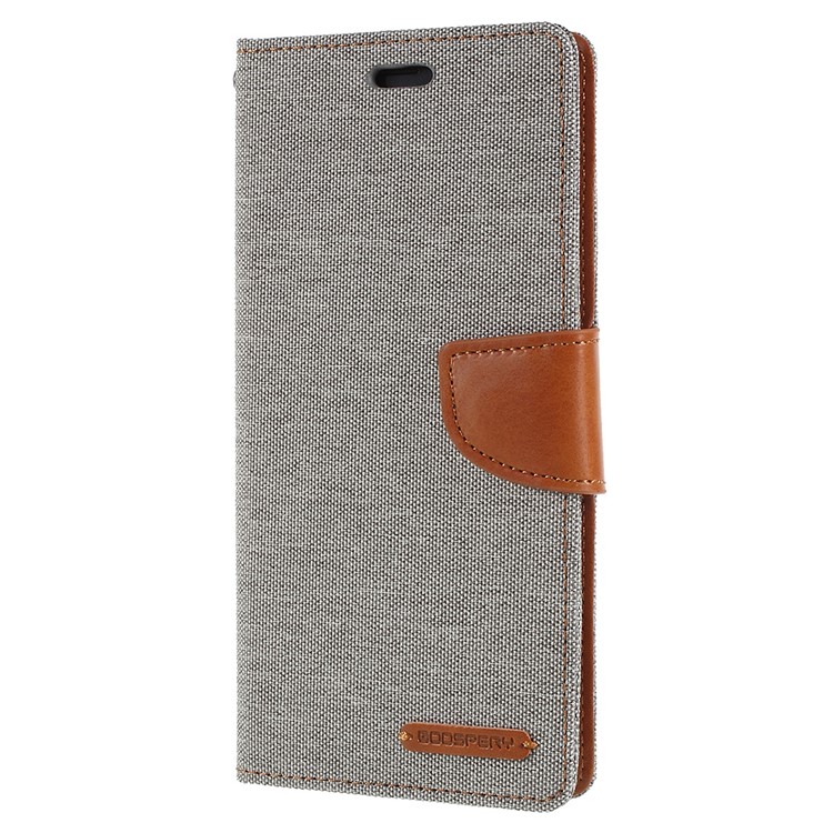 MERCURY GOOSPERY Canvas Diary Leather Wallet Stand Cover for Samsung Galaxy S8 Plus SM-G955 - Grey-2