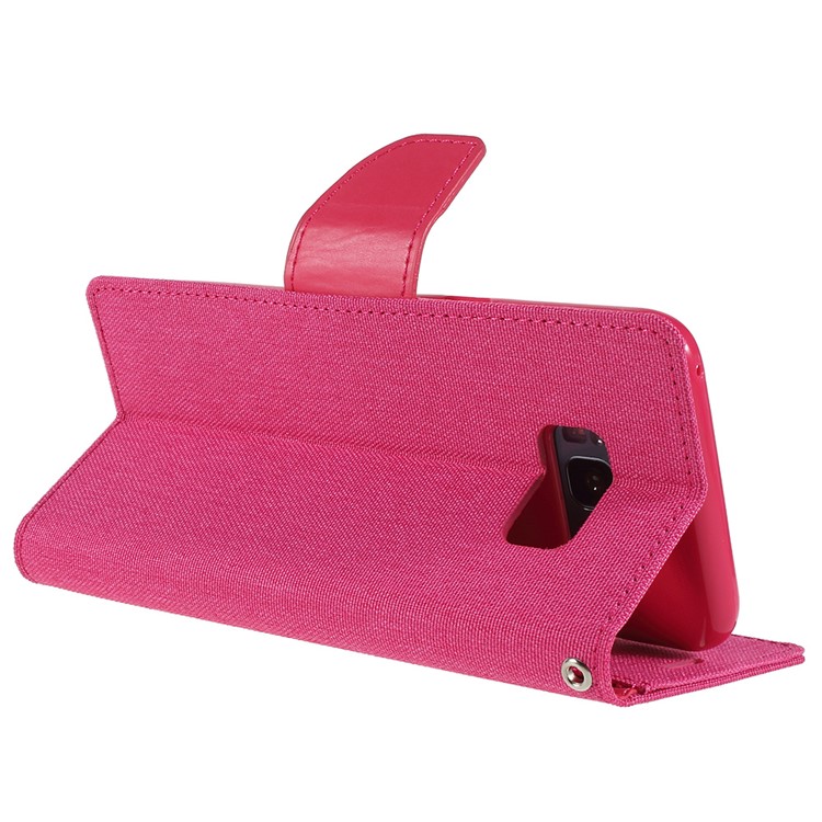 MERCURY GOOSPERY Canvas Diary Wallet Stand Leather Phone Cover for Samsung Galaxy S8 Plus SM-G955 - Rose-5