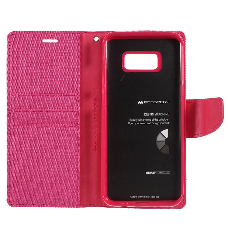 MERCURY GOOSPERY Canvas Diary Wallet Stand Leather Phone Cover for Samsung Galaxy S8 Plus SM-G955 - Rose-7