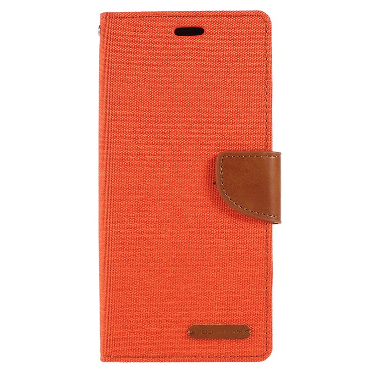 MERCURY GOOSPERY Canvas Diary Wallet Leather Stand Cell Phone Case for Samsung Galaxy S8 Plus SM-G955 - Orange-1