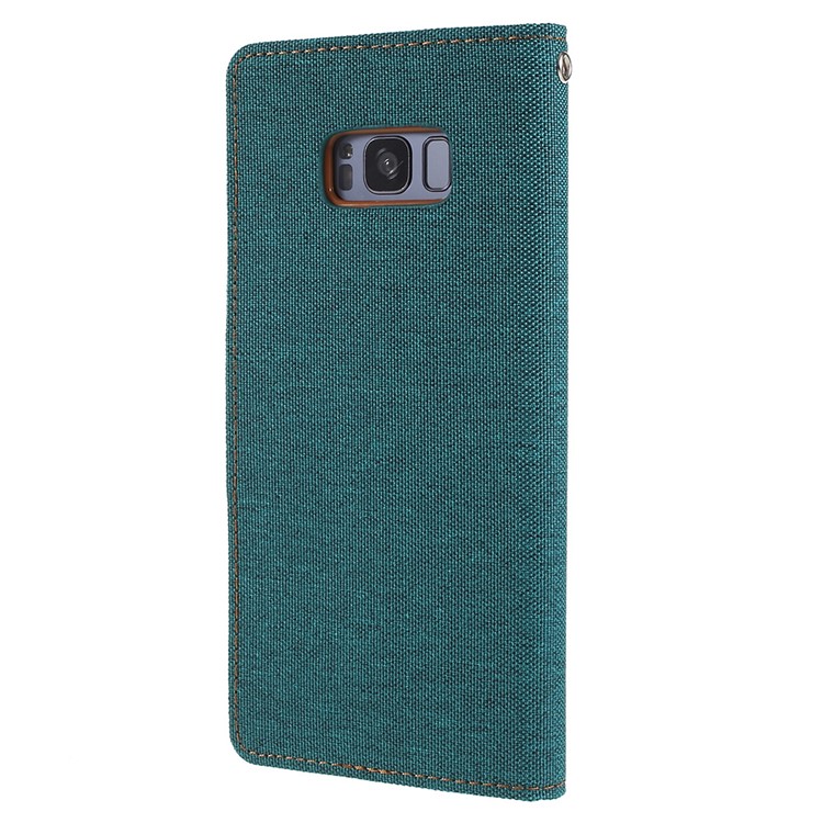 MERCURY GOOSPERY Canvas Diary PU Leather Protection Mobile Phone Cover for Samsung Galaxy S8 Plus SM-G955 - Green-3