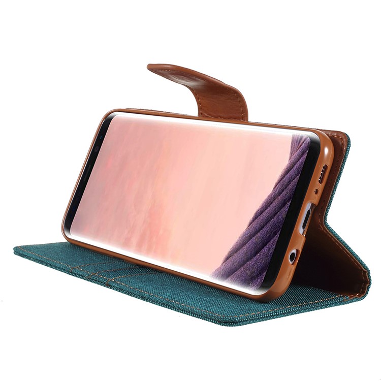 MERCURY GOOSPERY Canvas Diary PU Leather Protection Mobile Phone Cover for Samsung Galaxy S8 Plus SM-G955 - Green-4
