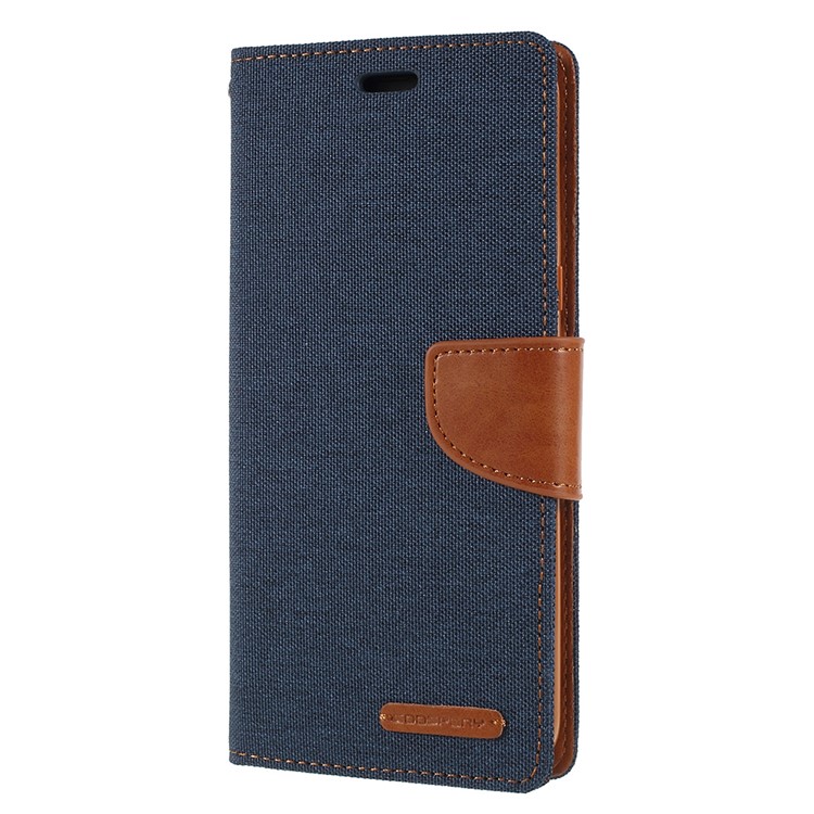 MERCURY GOOSPERY Canvas Diary Leather Phone Case Accessory for Samsung Galaxy S8 Plus SM-G955 - Dark Blue-2