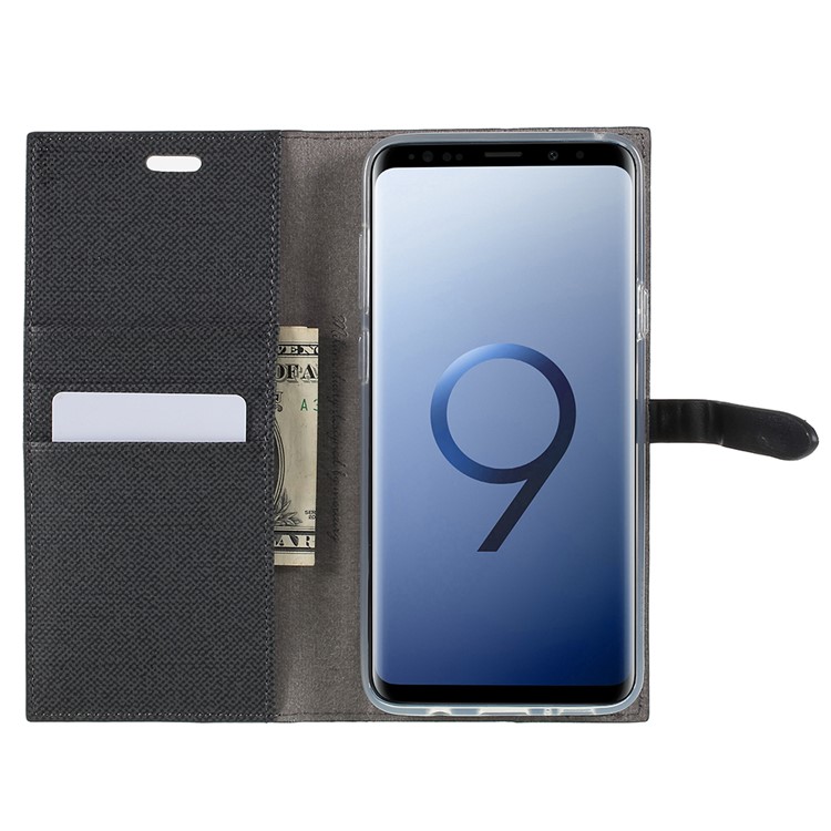 MERCURY GOOSPERY Milano Diary Leather Wallet Stand Case for Samsung Galaxy S9+ G965 - Black-6