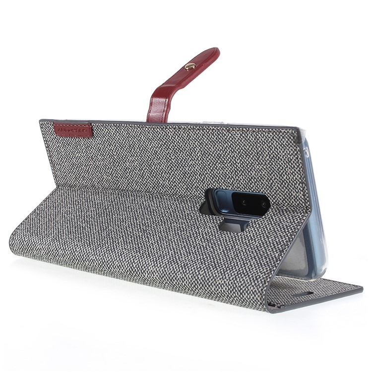MERCURY GOOSPERY Milano Diary Leather Wallet Stand Cover for Samsung Galaxy S9+ G965 - Grey-5