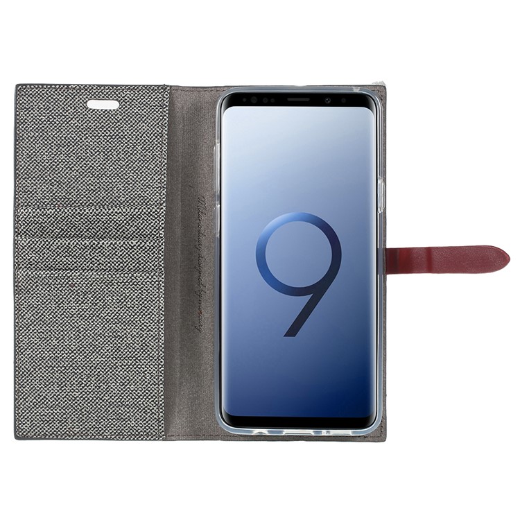 MERCURY GOOSPERY Milano Diary Leather Wallet Stand Cover for Samsung Galaxy S9+ G965 - Grey-6