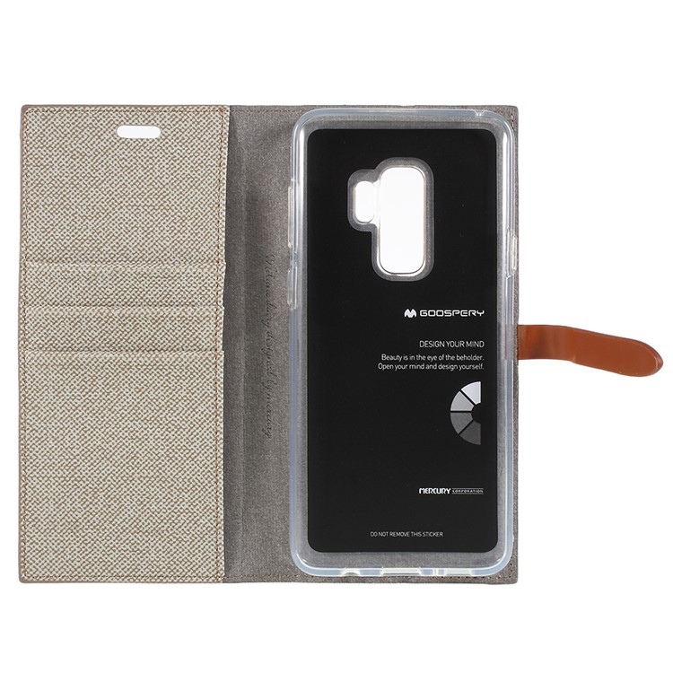 MERCURY GOOSPERY Milano Diary Leather Wallet Phone Case for Samsung Galaxy S9+ G965 - Khaki-7