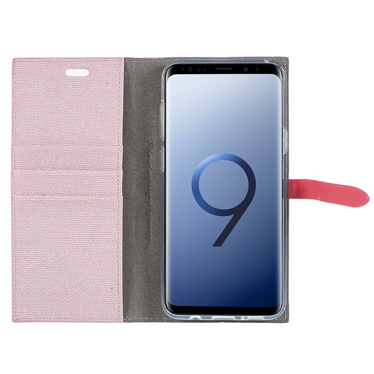 MERCURY GOOSPERY Milano Diary Leather Wallet Phone Shell for Samsung Galaxy S9+ G965 - Pink-6