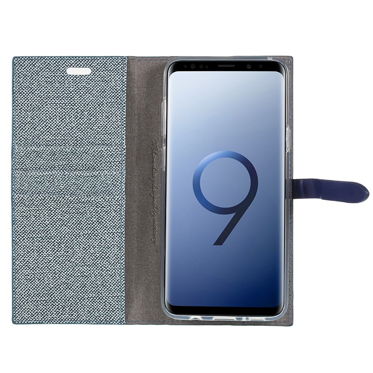 MERCURY GOOSPERY Milano Diary Leather Wallet Mobile Case for Samsung Galaxy S9+ G965 - Blue-6