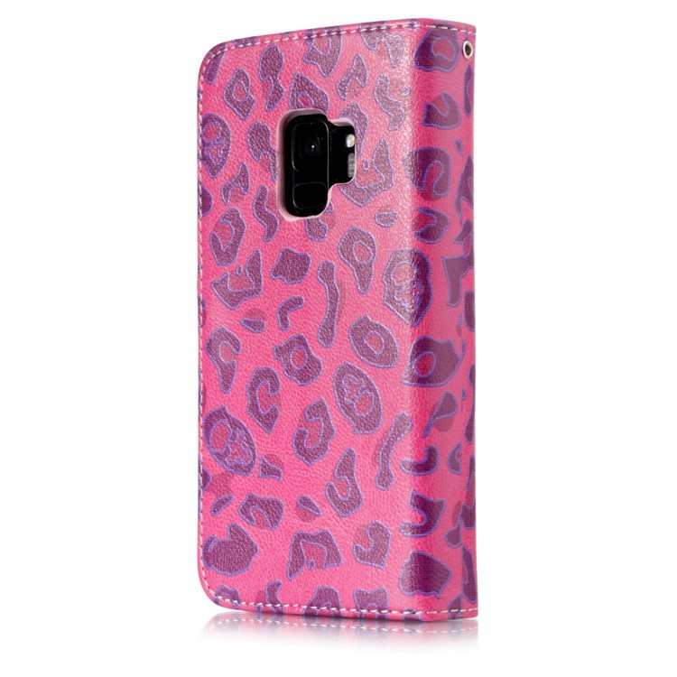 Pattern Printing Wallet Stand Leather Cover for Samsung Galaxy S9 G960 - Rose Leopard Texture-2
