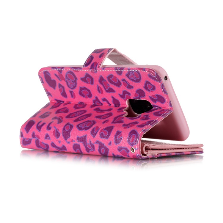 Pattern Printing Wallet Stand Leather Cover for Samsung Galaxy S9 G960 - Rose Leopard Texture-3