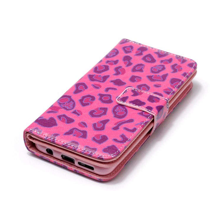 Pattern Printing Wallet Stand Leather Cover for Samsung Galaxy S9 G960 - Rose Leopard Texture-4