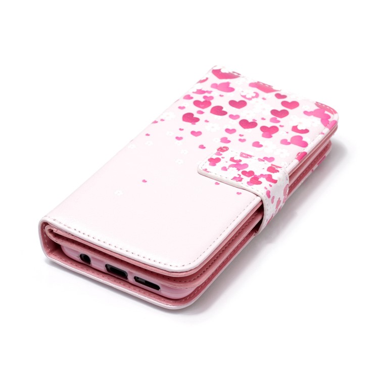 Patterned Wallet Stand Leather Phone Case for Samsung Galaxy S9 G960 - Love Hearts-3