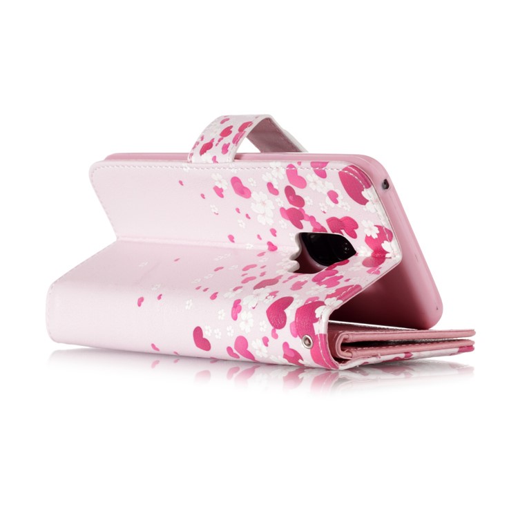 Patterned Wallet Stand Leather Phone Case for Samsung Galaxy S9 G960 - Love Hearts-4