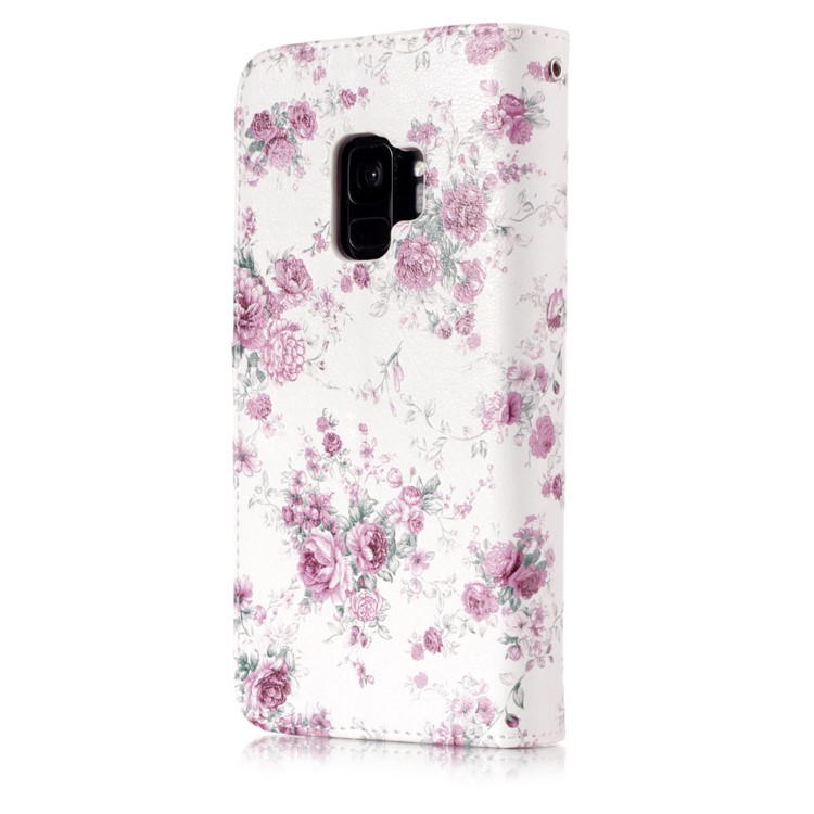 Patterned Multiple Slots Stand Leather Mobile Case for Samsung Galaxy S9 G960 - Blooming Flowers-2