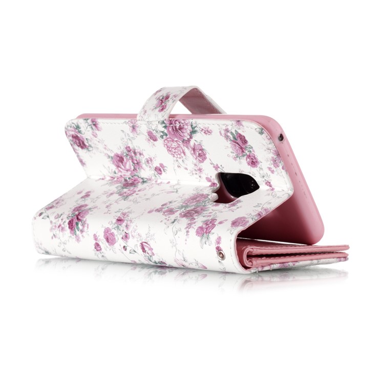 Patterned Multiple Slots Stand Leather Mobile Case for Samsung Galaxy S9 G960 - Blooming Flowers-3