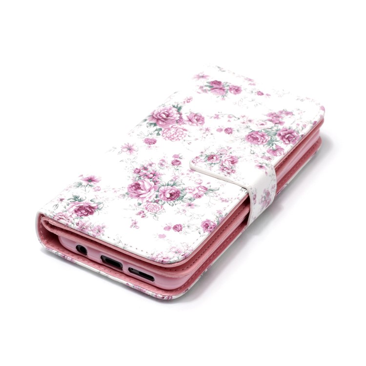 Patterned Multiple Slots Stand Leather Mobile Case for Samsung Galaxy S9 G960 - Blooming Flowers-4