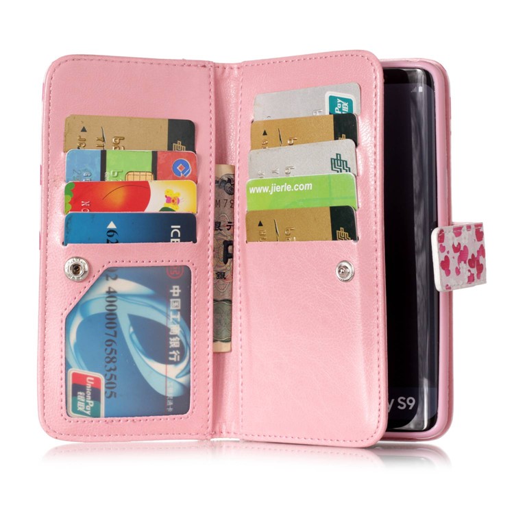 Patterned Multiple Slots Stand Leather Mobile Case for Samsung Galaxy S9 G960 - Blooming Flowers-6