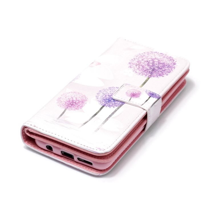 Pattern Printing Wallet Stand Leather Mobile Cover for Samsung Galaxy S9 G960 - Dandelion-4