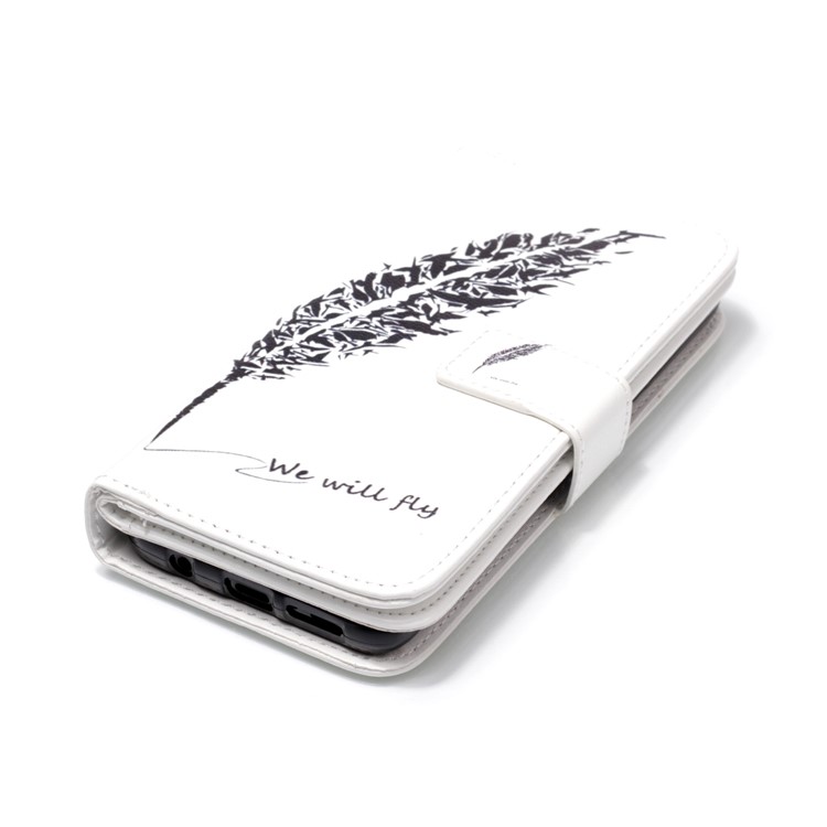 Multiple Card Slots Leather Wallet Cellphone Case for Samsung Galaxy S9 G960 - Feather-4