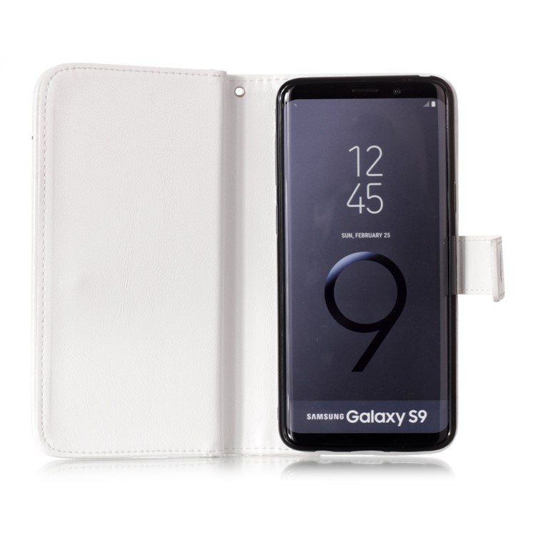 Multiple Card Slots Leather Wallet Cellphone Case for Samsung Galaxy S9 G960 - Feather-5