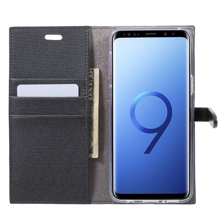 MERCURY GOOSPERY Milano Diary Leather Case Wallet for Samsung Galaxy S9 SM-G960 - Black-6
